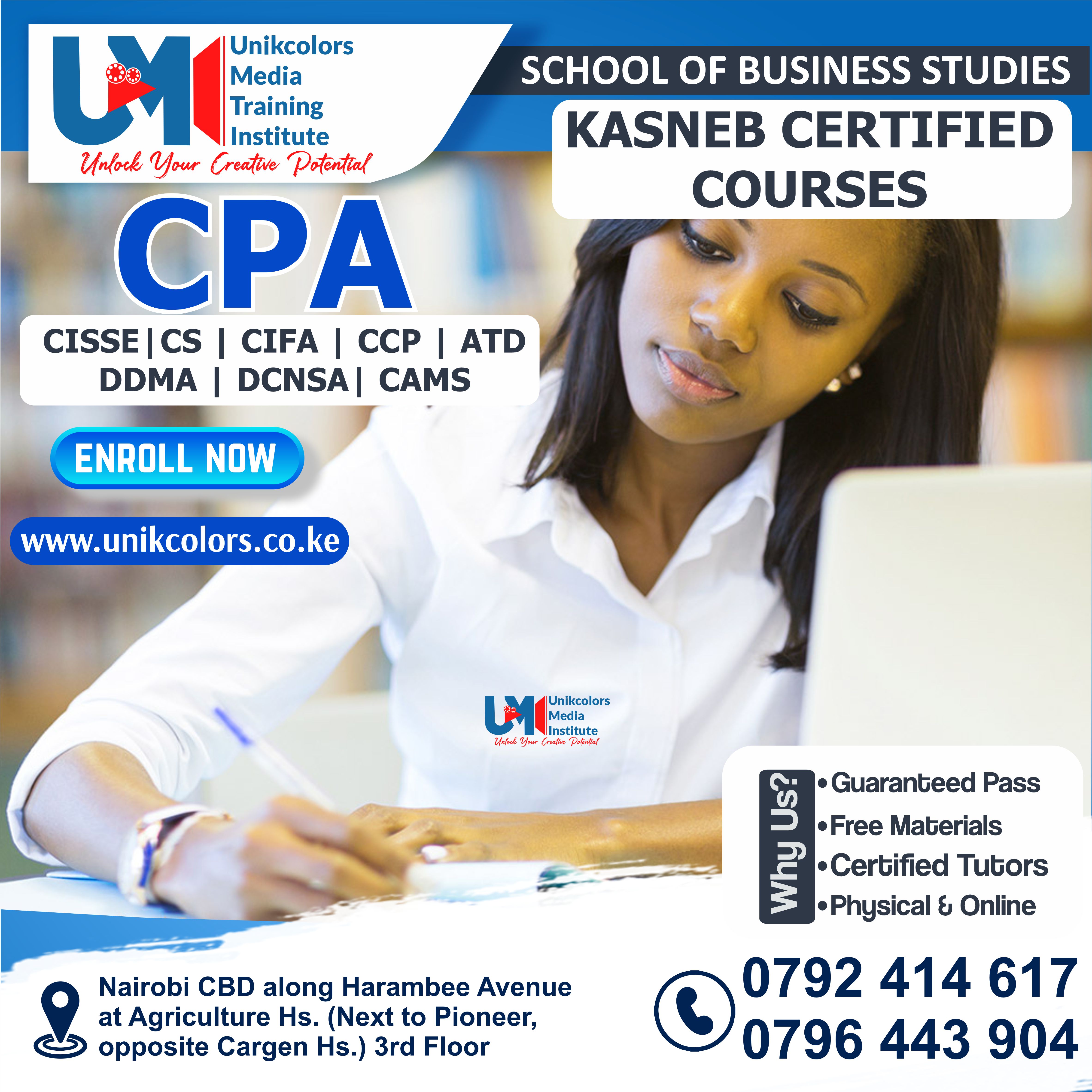 KASNEB CERTIFIED COURSES - CPA | CISSE | CS | CIFA | CCP | DDMA | DCNSA | CAMS